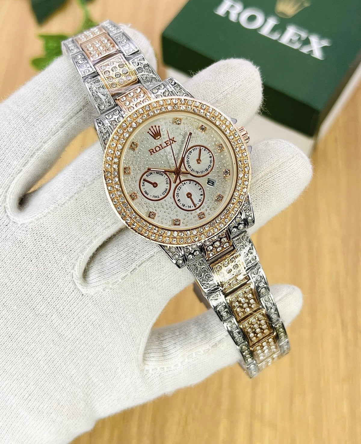 ROLEX FULL STONE - Ladies Watch